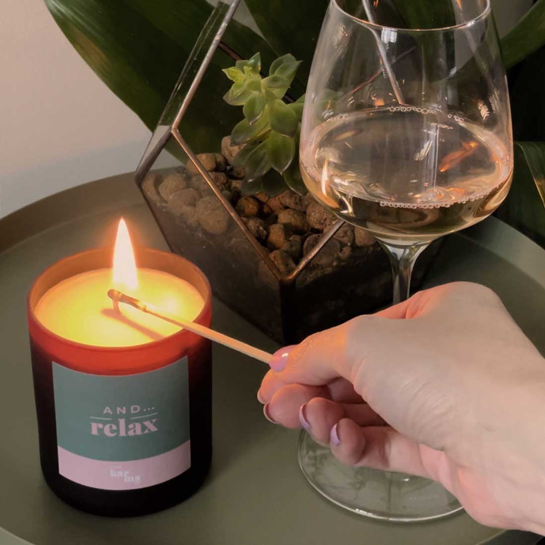 And... Relax personalised candle