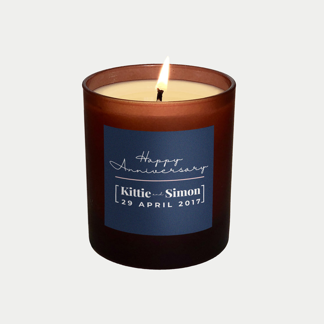 Anniversary personalised candle