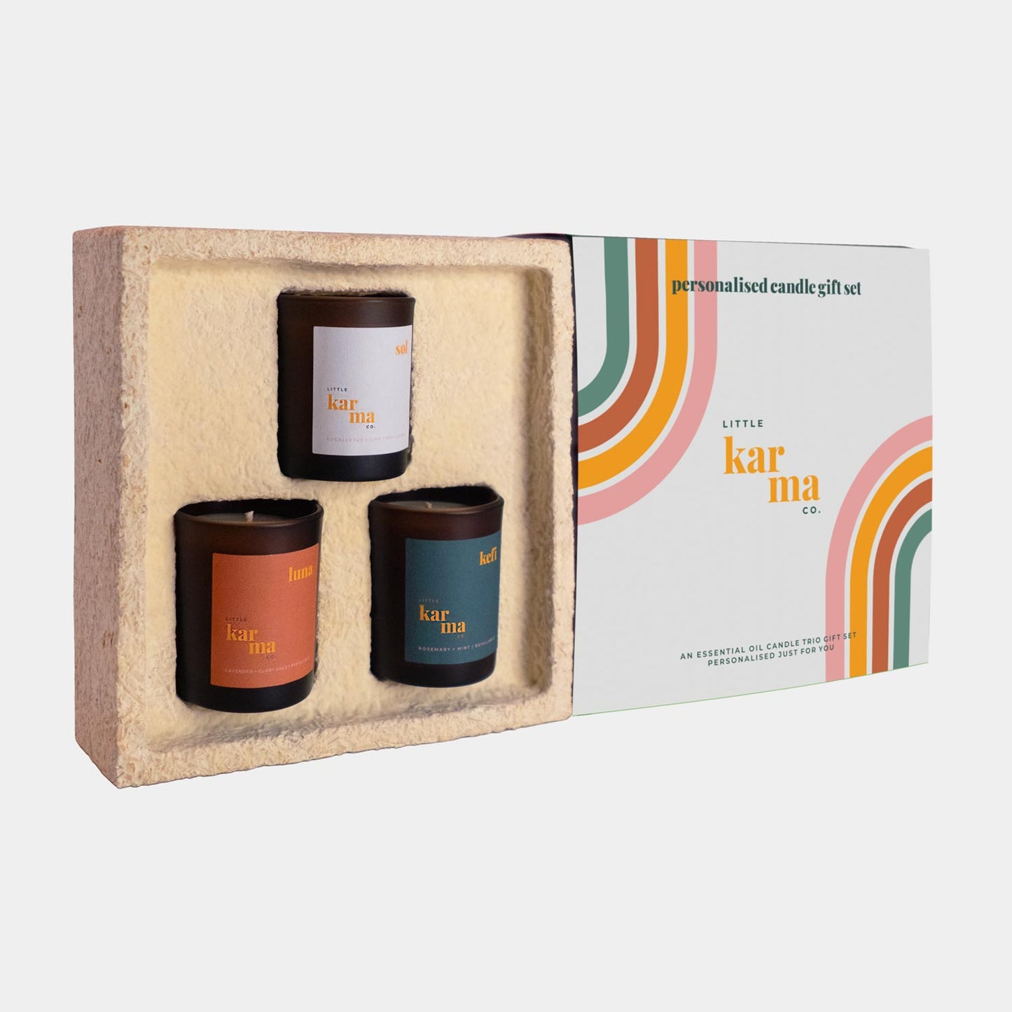 Custom refillable candle gift set