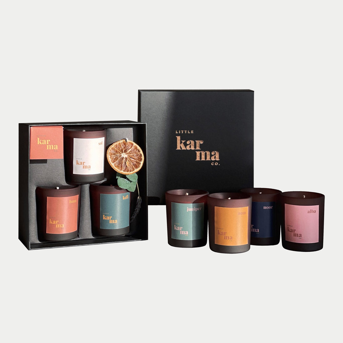 Custom refillable candle gift set