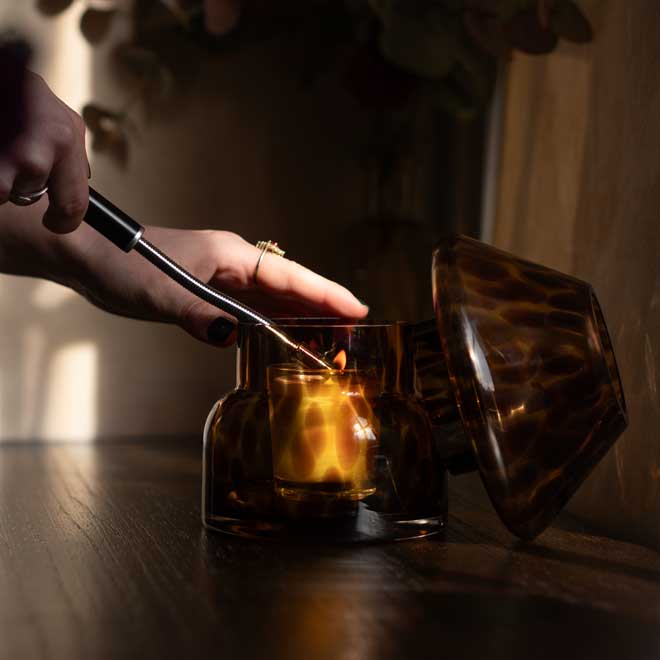 Hygge Haze refillable candle lamp for cosy hygge decor vibes