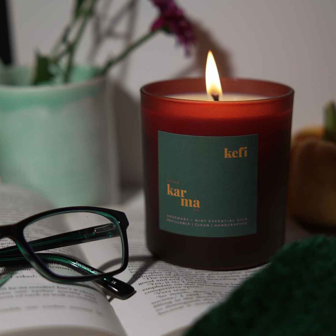 Kefi invigorating candle for focus and productivity