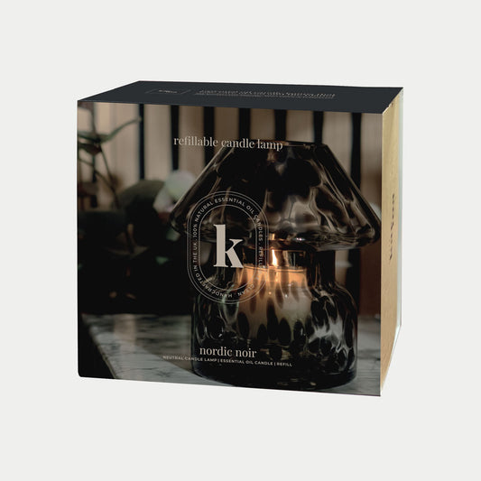 Nordic Noir refillable candle lamp set for minimalist decor fans