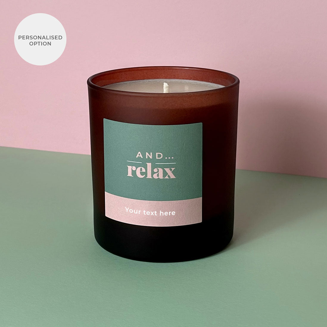And... Relax personalised candle