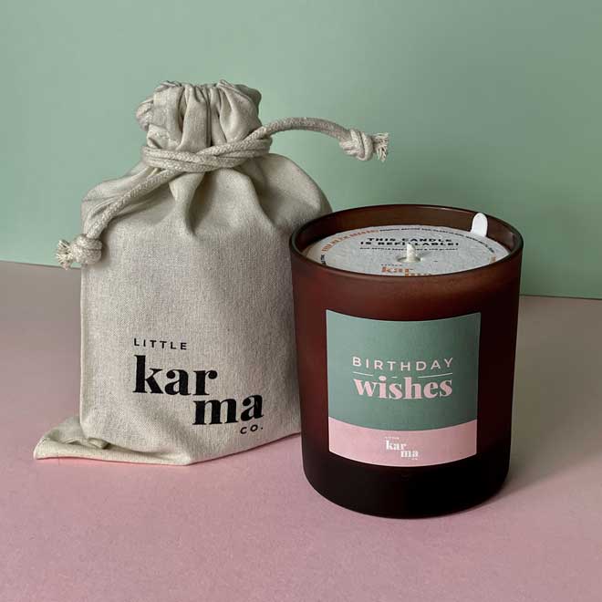 Birthday Wishes personalised candle
