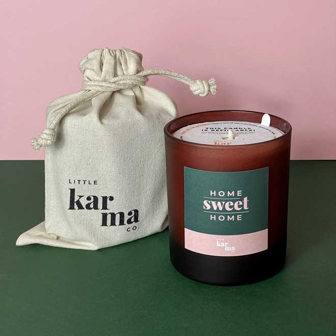 Home Sweet Home personalised candle
