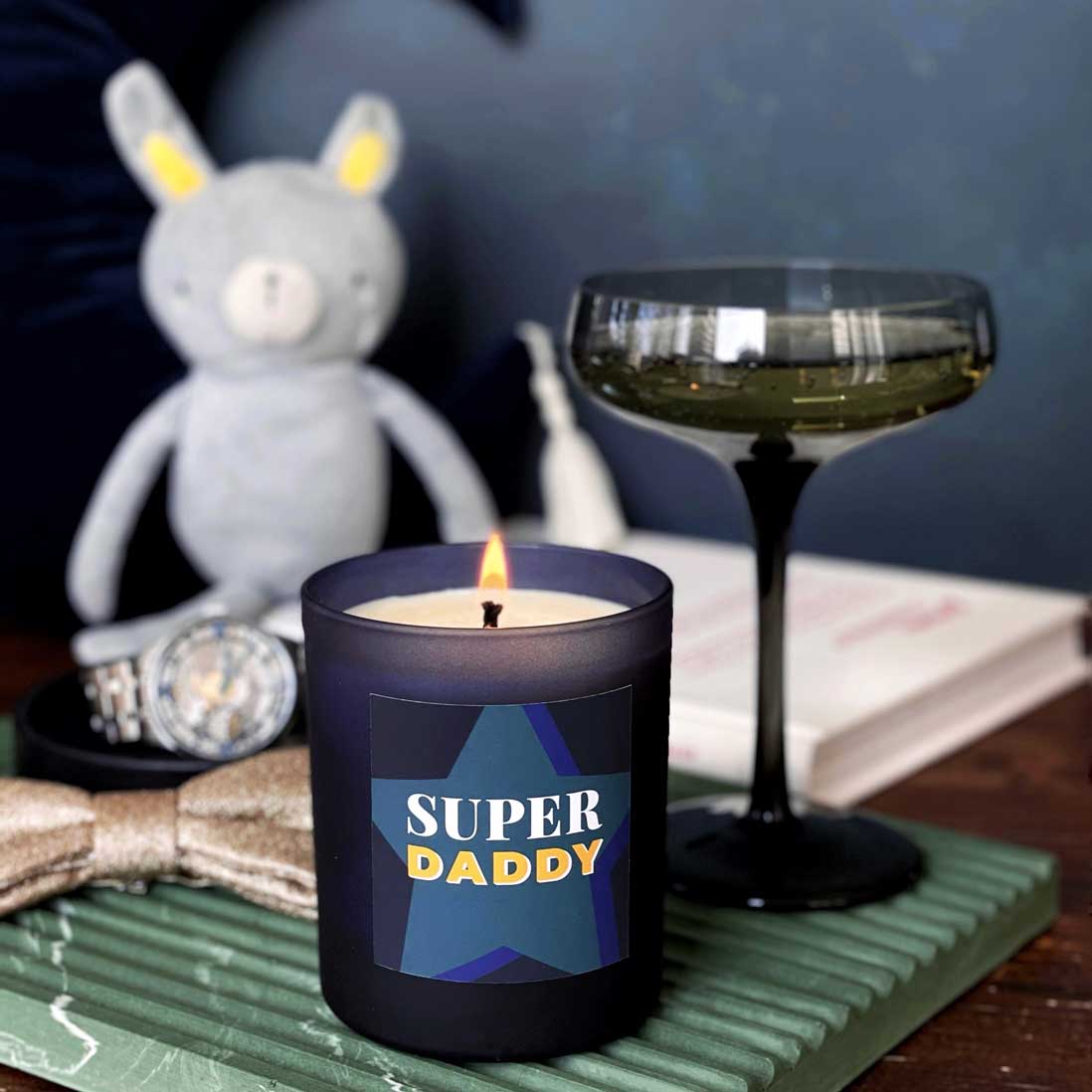 Super Daddy personalised candle