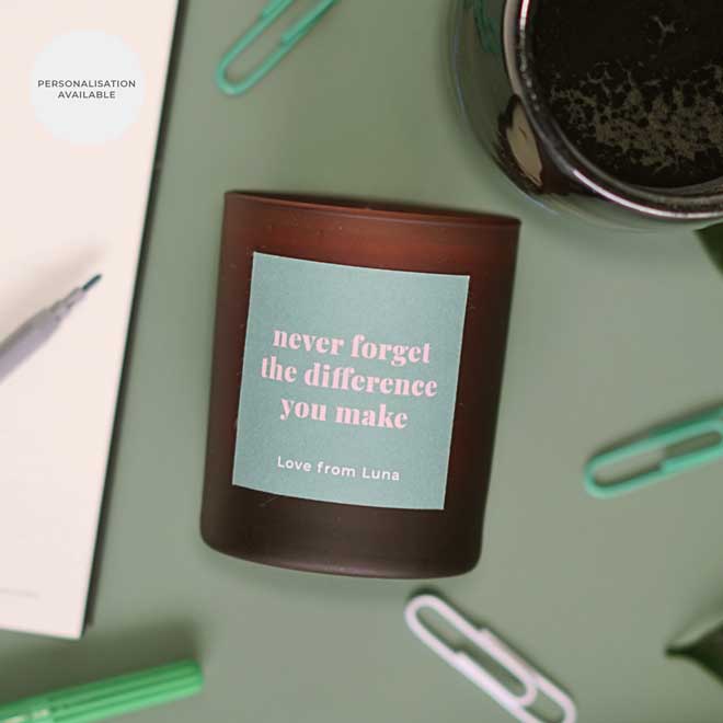Teacher of the Year personalised candle