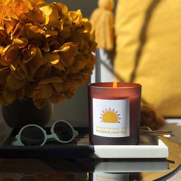 Sun personalised candle
