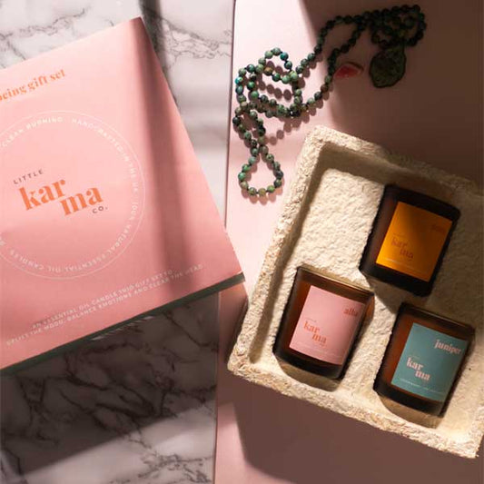 Wellbeing refillable candle gift set