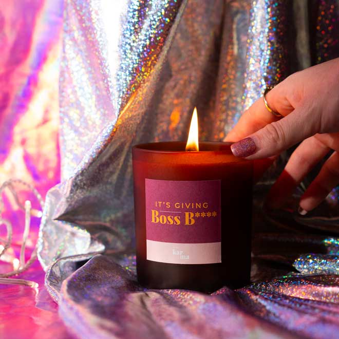 Boss B**** personalised candle