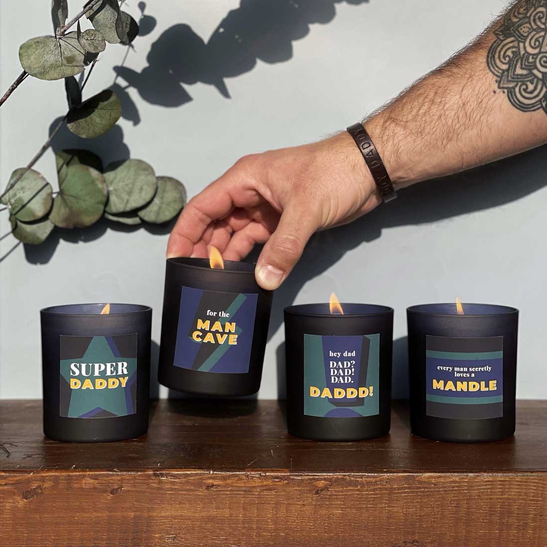 Super Daddy personalised candle