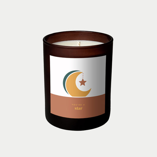 Moon & Star personalised candle