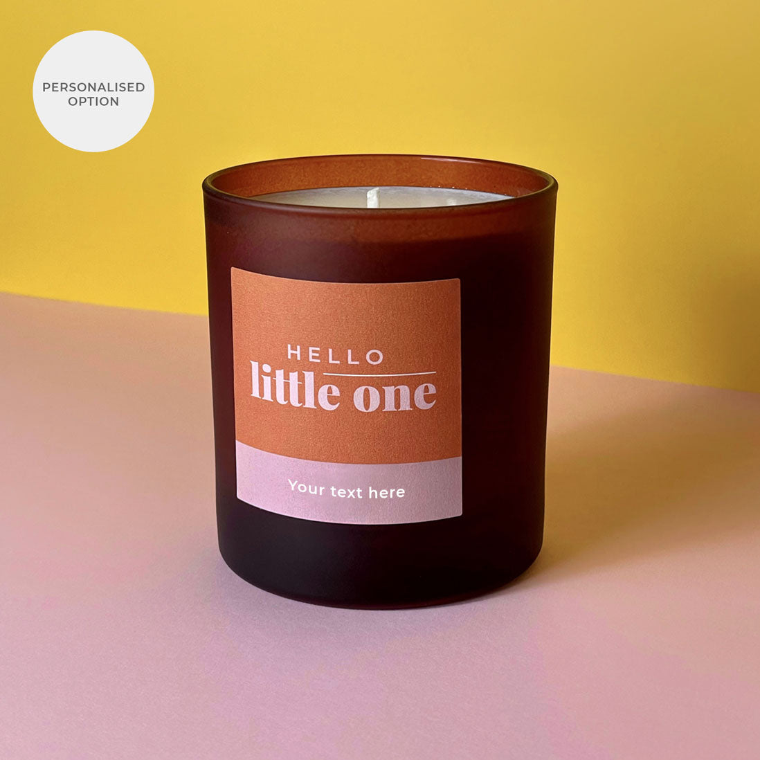 Hello Little One personalised candle