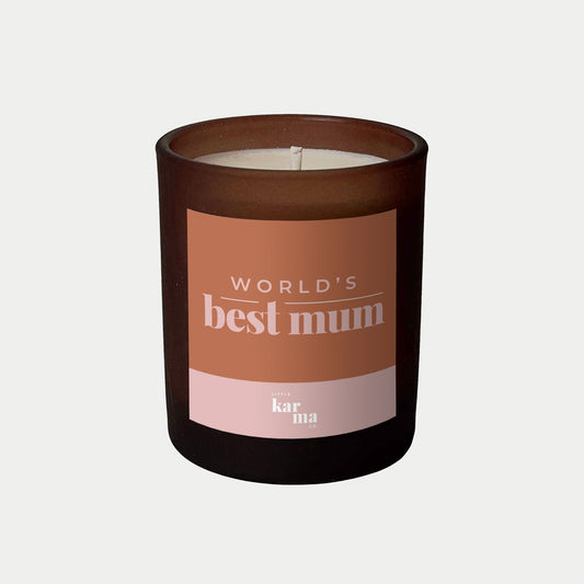 World's Best Mum personalised candle