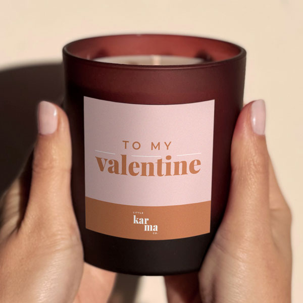 Valentine's personalised candle
