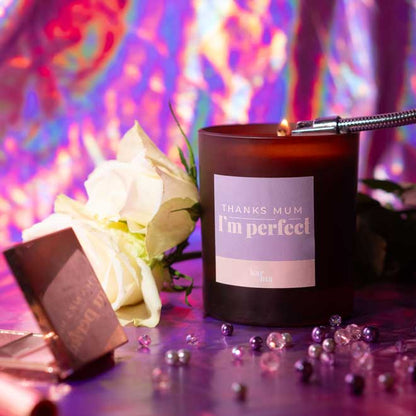 Thanks Mum I'm Perfect personalised candle
