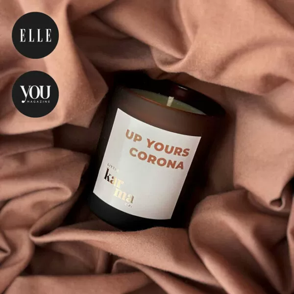 UP YOURS CORONA candle featured in ELLE and You Magazine