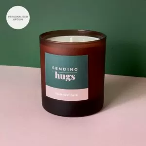 Personalised option for Sending Hugs candle gift