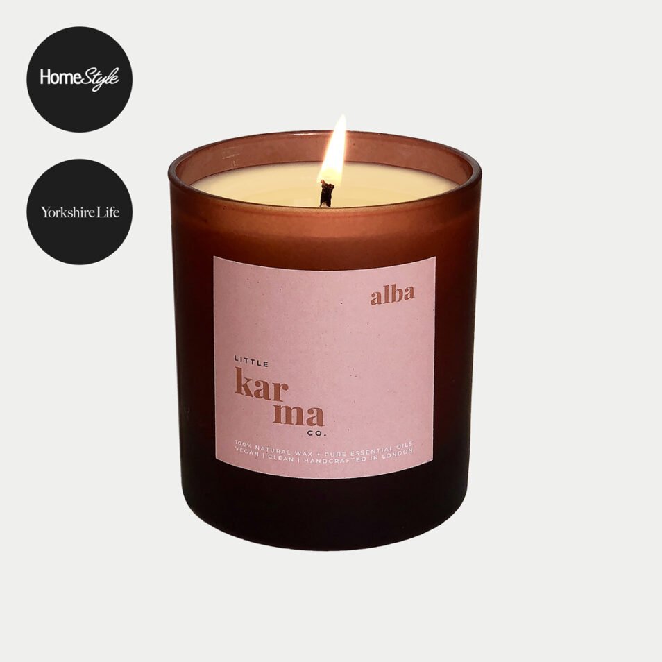 Alba balancing bergamot and rose geranium refillable candle