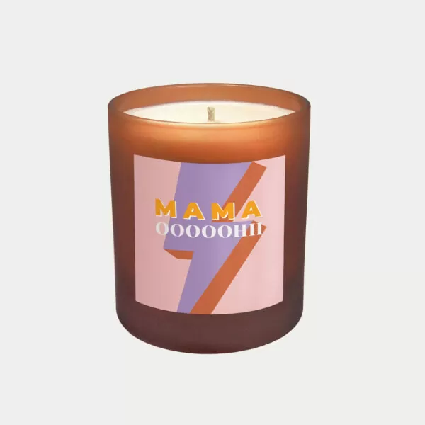 MAMA OOOH personalised candle gift for mum uk in orange - cutout