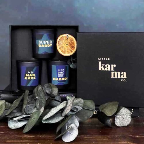 FOR DADS SET luxury scented candle gift set. Personalised father's day gift uk