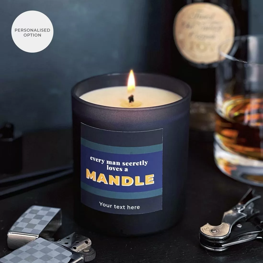 Personalised option for Mandle candle for men