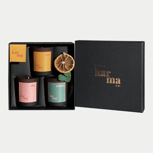 Wellbeing Set scented candle trio luxury gift set