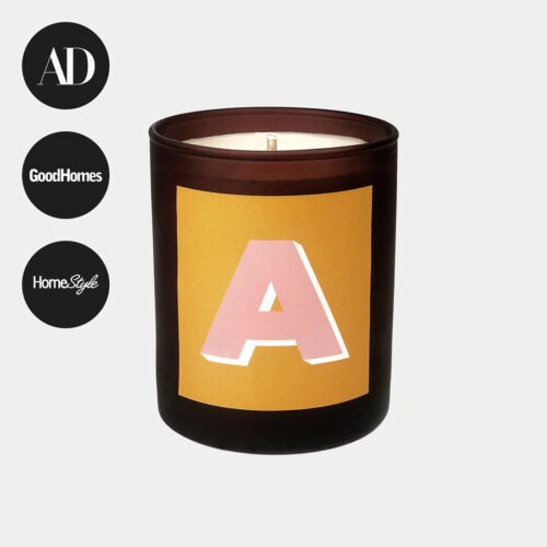 Initial A refillable monogram candle