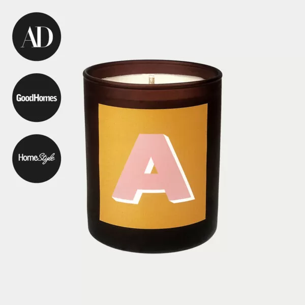 Initial A refillable monogram candle