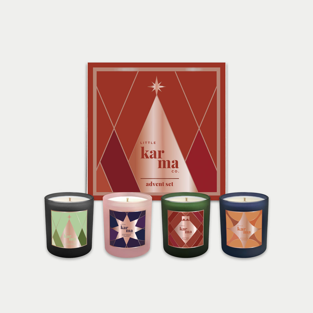 Personalised Christmas Advent candle gift set