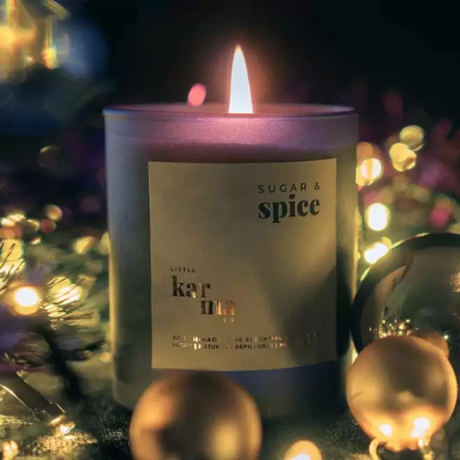 Sugar & Spice spiced chai latte refillable Christmas candle