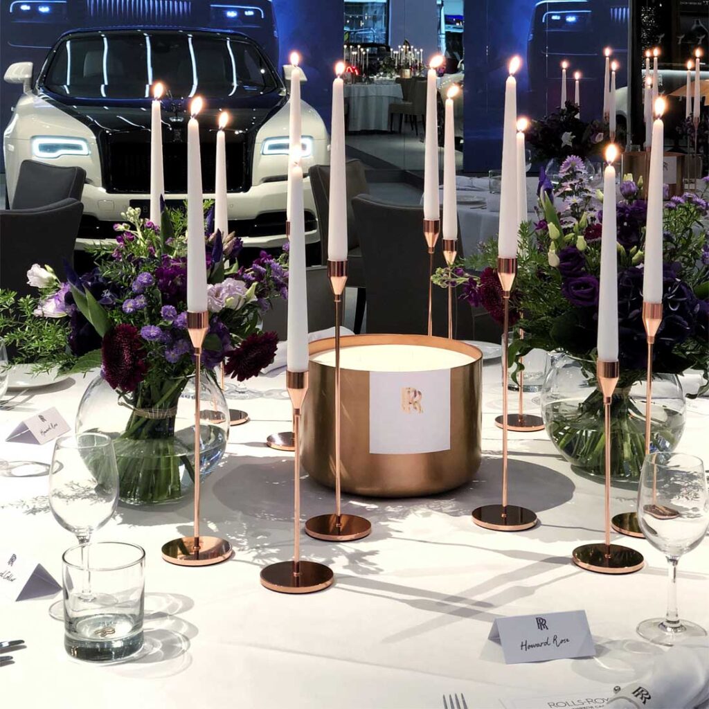 Rolls-Royce intimate dinner luxury bespoke event styling by Little Karma Co. ltd