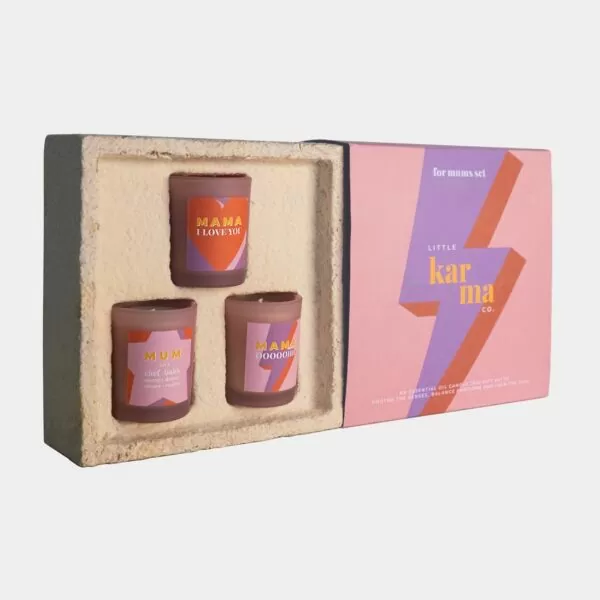For Mums Set scented candle trio luxury gift set in new sustainable mycelium gift box