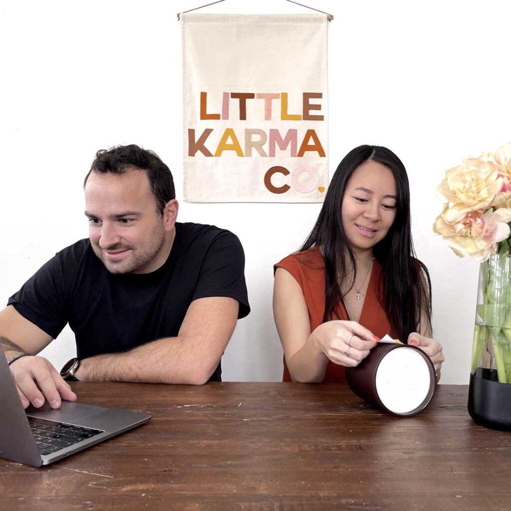 About Little Karma Co. founders - husband and wife duo Karen and Patrick Maxwell