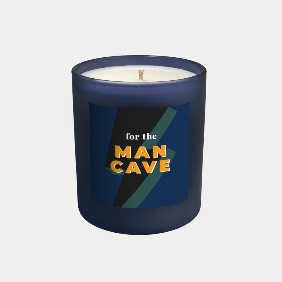 Man cave gifts: personalised candle for men