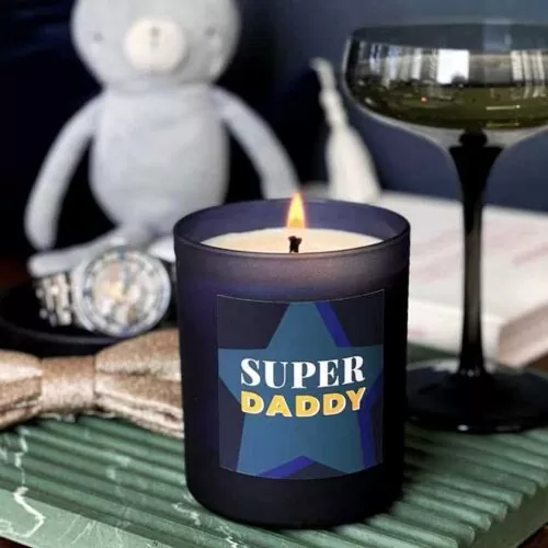 Personalised SUPER DADDY candle Father's Day gift for Dad