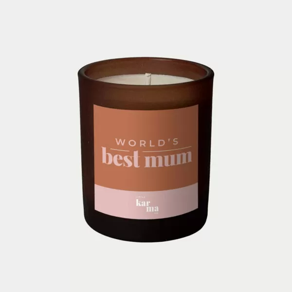 Personalised refillable World's Best Mum candle gift