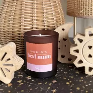 Personalised refillable World's Best Mum candle gift