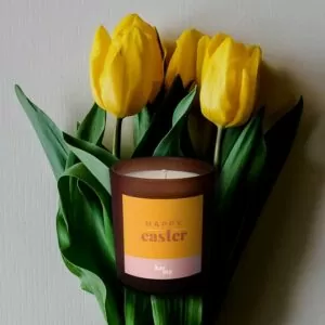 Personalised refillable Happy Easter candle gift