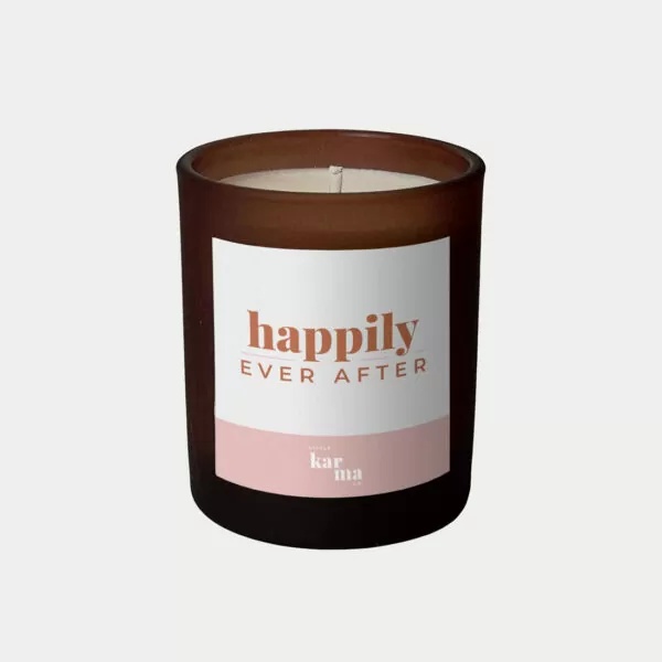 Personalised refillable Happily Ever After wedding candle gift