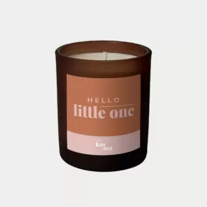 Personalised refillable new baby gift - Hello Little One candle