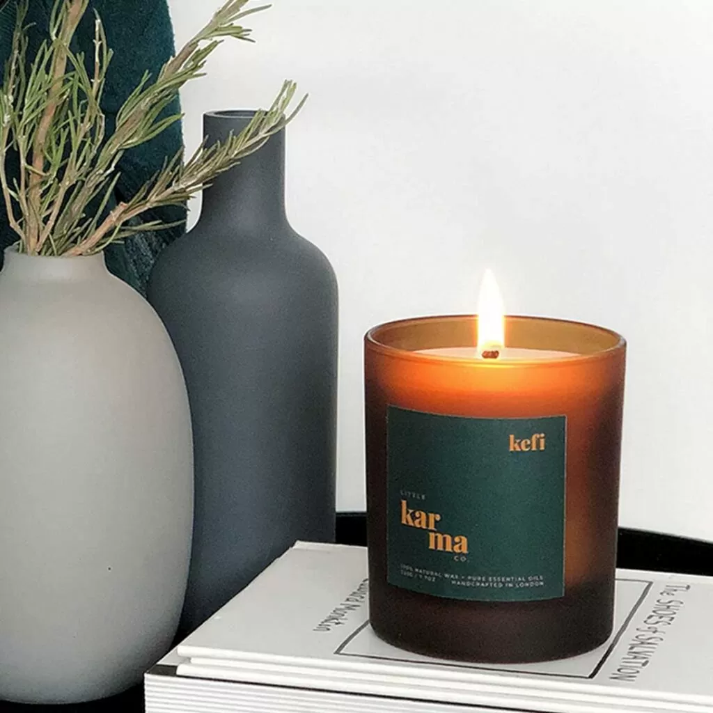 Kefi invigorating rosemary and spearmint refillable candle