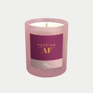 Refillable Festive AF cinnamon scented candle in pink