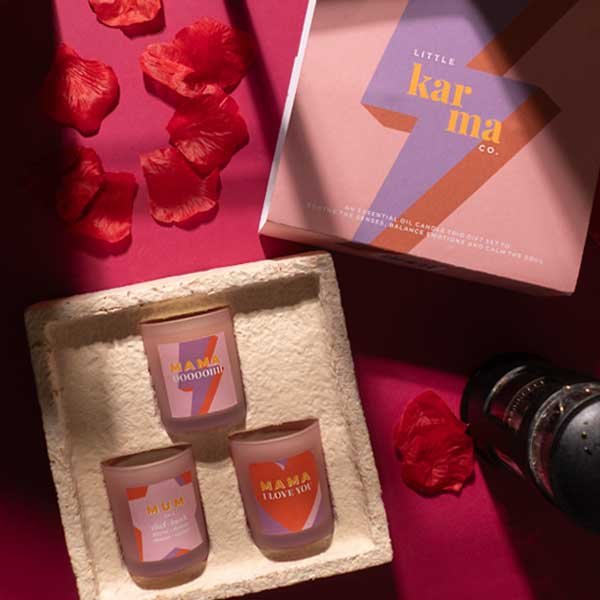 For Mums Set scented candle trio luxury gift set in new sustainable mycelium gift box