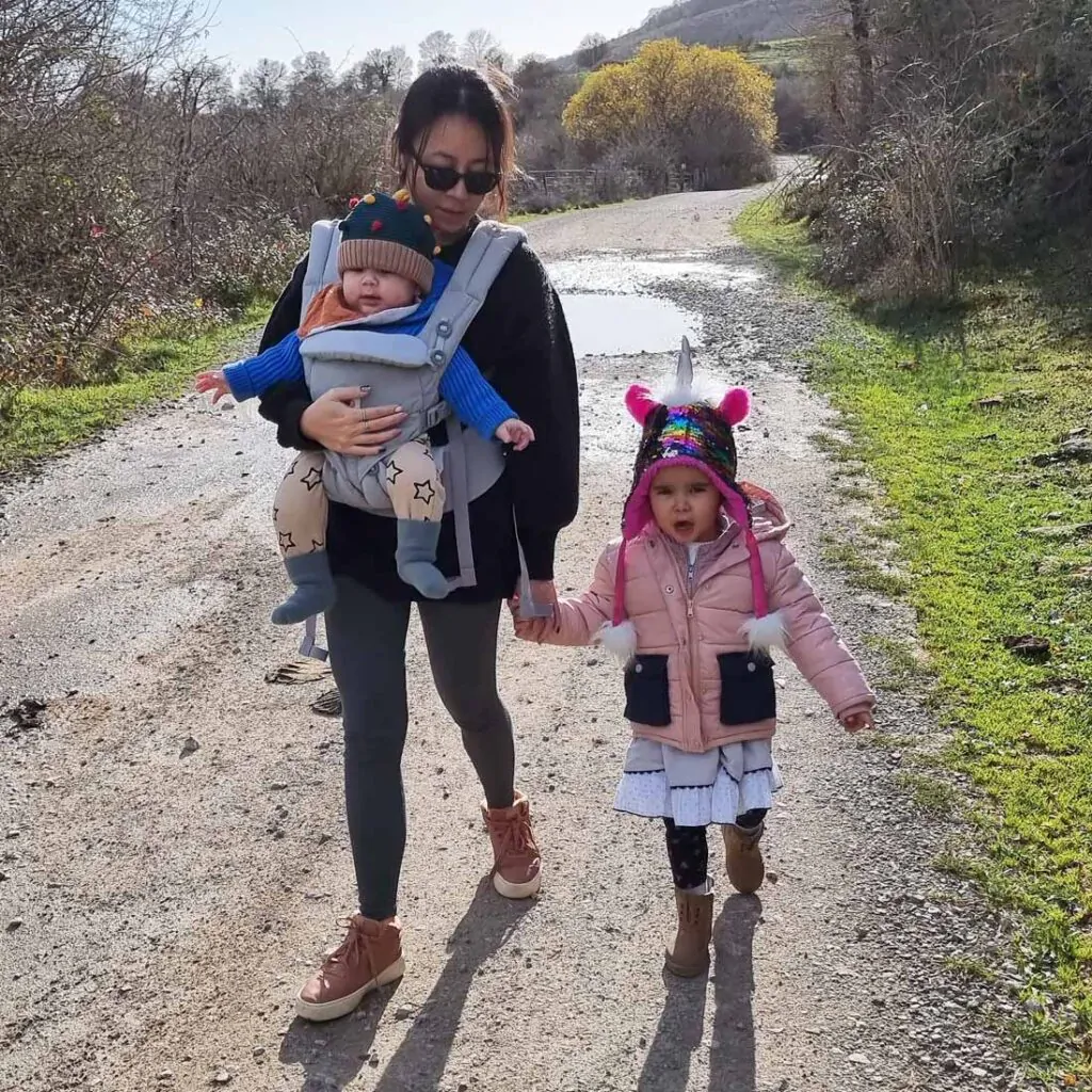 Our Founder taking a walk with her family